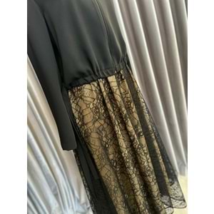 HALE GÜPÜRLÜ ETEKLİ TAKIM - SİYAH - 2