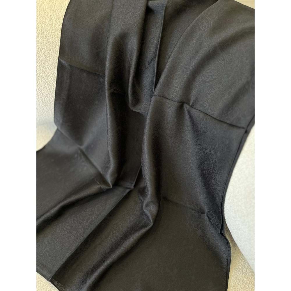 İPEKSELİ KENDİNDEN DESENLİ JAKARLI ŞAL - 2