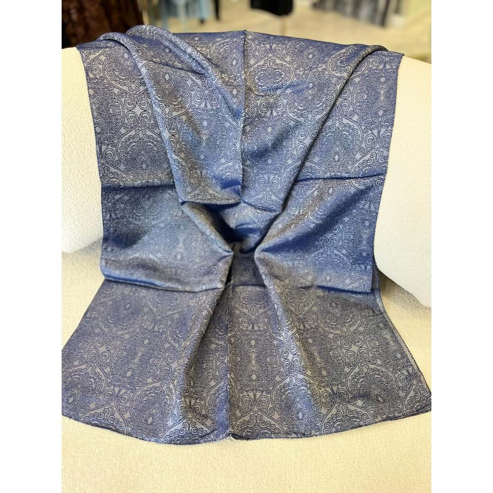 İPEKSELİ KENDİNDEN DESENLİ JAKARLI ŞAL - 7