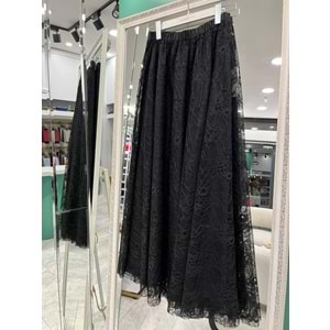 HALE GÜPÜRLÜ ETEK - SİYAH - 1 (38-40 BEDEN UYUMLU)