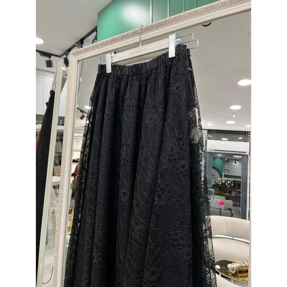 HALE GÜPÜRLÜ ETEK - SİYAH - 1 (38-40 BEDEN UYUMLU)