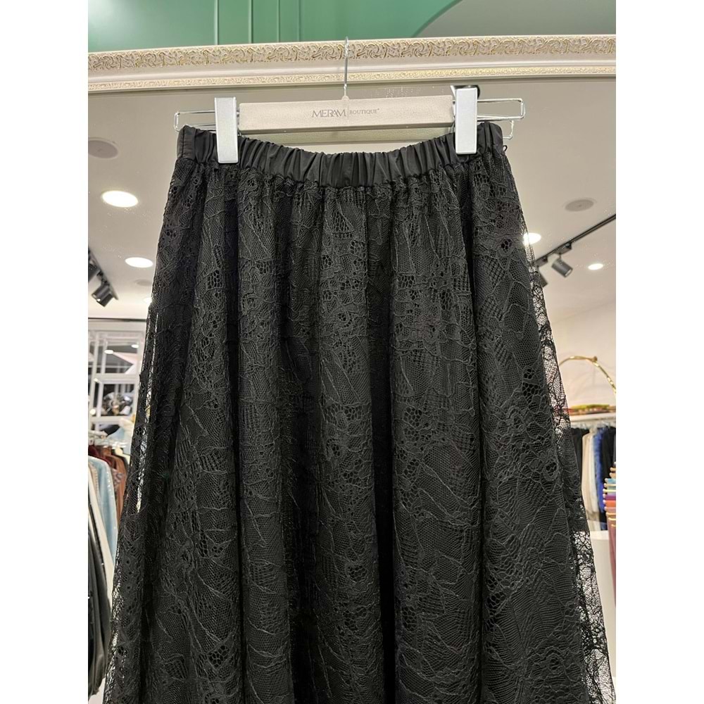 HALE GÜPÜRLÜ ETEK - SİYAH - 1 (38-40 BEDEN UYUMLU)