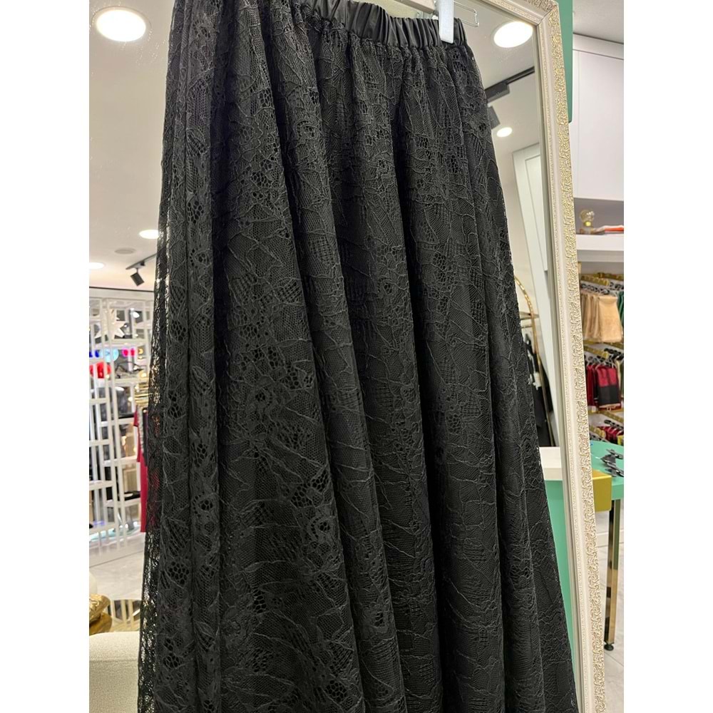 HALE GÜPÜRLÜ ETEK - SİYAH - 2 (42-44 BEDEN UYUMLU)