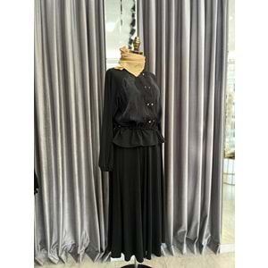 VATKATEX İPEK CUPRA ETEKLİ TAKIM - SİYAH - 44