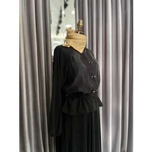 VATKATEX İPEK CUPRA ETEKLİ TAKIM - SİYAH - 44