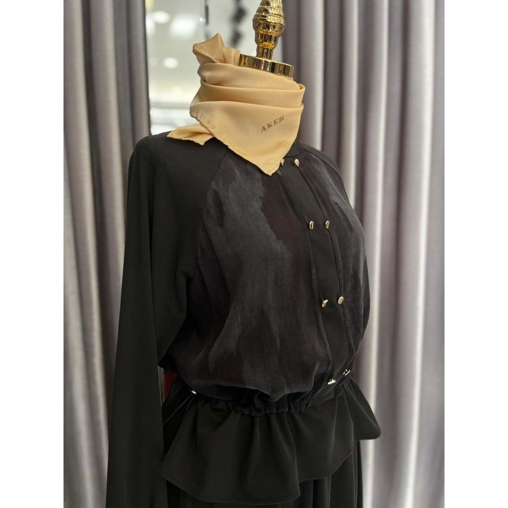 VATKATEX İPEK CUPRA ETEKLİ TAKIM - SİYAH - 46