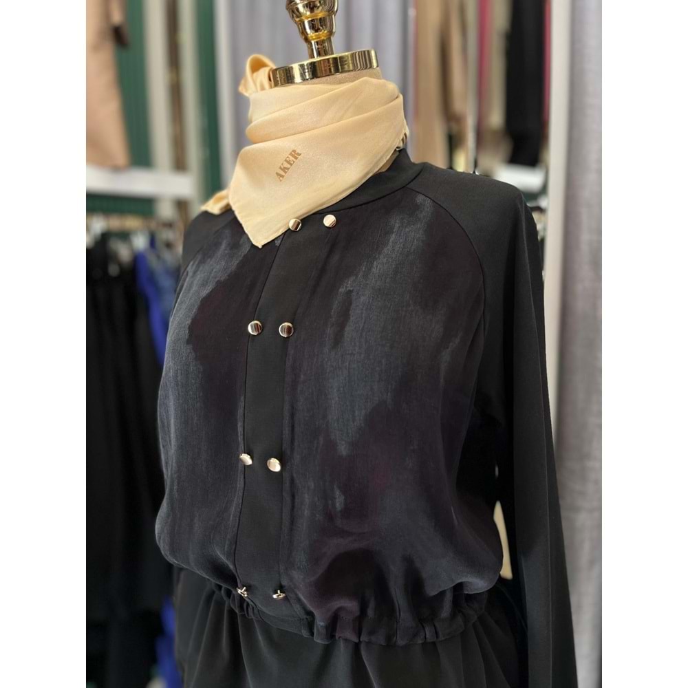 VATKATEX İPEK CUPRA ETEKLİ TAKIM - SİYAH - 46