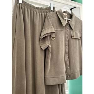 VATKATEX LİYOSEL CUPRA YELEKLİ ETEKLİ TAKIM - HAKİ - 46