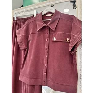 VATKATEX LİYOSEL CUPRA YELEKLİ ETEKLİ TAKIM - MÜRDÜM - 46