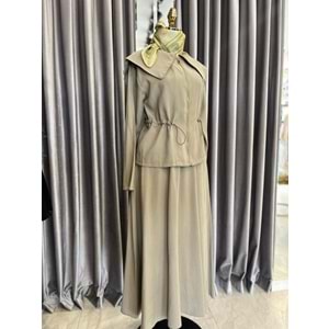 VATKATEX ŞAL YAKA ETEKLİ TAKIM - MİNT YEŞİLİ - 40