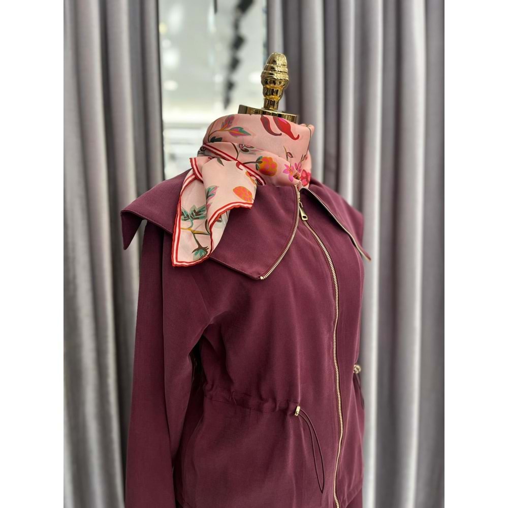 VATKATEX ŞAL YAKA ETEKLİ TAKIM - MÜRDÜM - 38