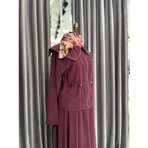 VATKATEX ŞAL YAKA ETEKLİ TAKIM - MÜRDÜM - 40